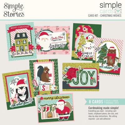 Simple Stories Holly Days Simple Cards Card Kit - Christmas Wishes